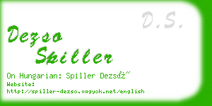 dezso spiller business card